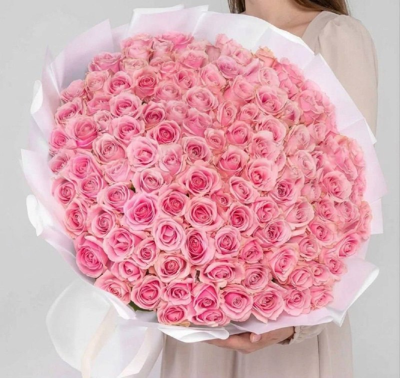 Моно-букет из розовых роз